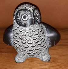 Vintage Owl Figurine, Etched, Carved Detail, Boma, Canada
