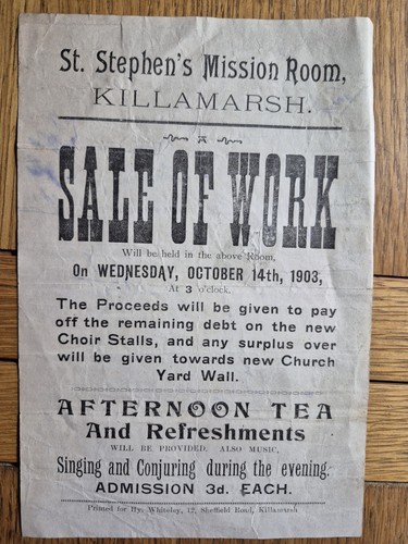 Killamarsh 1903 sale - sale, of