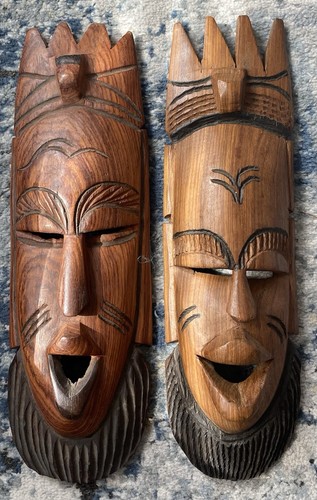 Pair african tribal wooden - of,