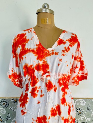 Indian orange rayon shibori - orange,