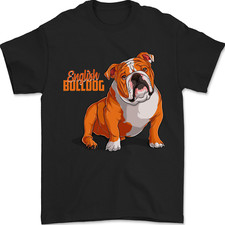 An English Bulldog Dog Illustration Mens T-Shirt 100% Cotton