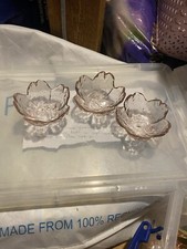 15x rose shaped pink glass tea light holders wedding centre pieces or jewellery