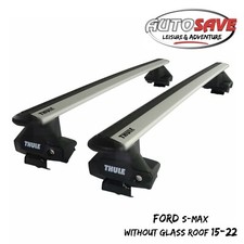 Thule Alu WingBar Evo Silver Roof Bars fit Ford S-Max Without Glass Roof 15-22