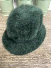 Vintage 1960s Kangol Green Soft Fluffy Bucket Hat