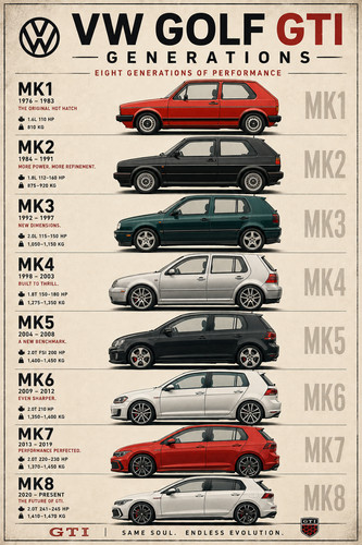 Golf gti generations poster - gti,