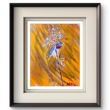 Finch In A Hayfield Abstract