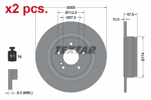Pcs rear brake disc rotos - x2,