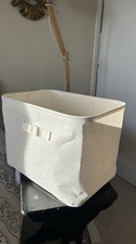 Muji Storage Box Linen and Polyester Large Capacity Cream Color