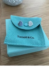 Genuine Tiffany & Co Sterling Silver Heart Earrings With Box Pouch