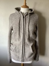 FAT FACE BEIGE CHUNKY KNIT ZIP