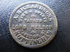 T269a Nottingham Lord Nelson Pub Token 25mm brass