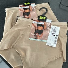 Marks and Spencer 2 Pack Ladies Body Shaping Full Briefs Colour Nude  Size 12