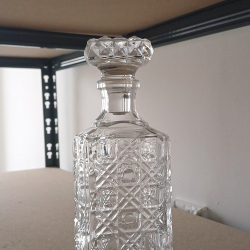 Clear glass square decanter - clear,