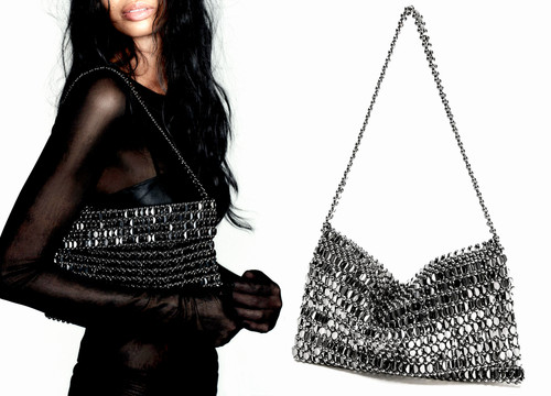 Zara beaded metallic bag - beaded,