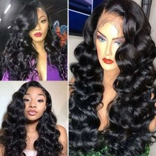 Long Brazilian Body Wave Full Wig Hair Lace Frontal Glueless Hair Wigs