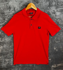 Paul & Shark Yachting Polo Shirt Red 100% Cotton Men’s Size L Italy