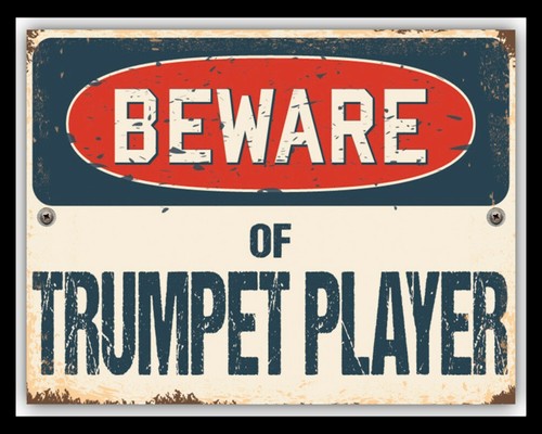 Beware trumpet player - trumpet, brass