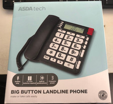 Asda Tech Big Button Landline Telephone  Hands Free Caller Display Home Phone