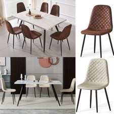 2/4/6PCS Dining Chairs Faux