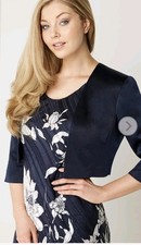 Roman Navy Cropped Jacket Bolero Satin Lined UK 18 New