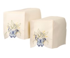 Arm Cap Butterflies Flower Square Pair Flower Embroidered Chair Cover SECONDS