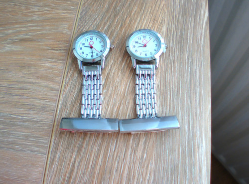 Stainless steel nurse watch - steel,
