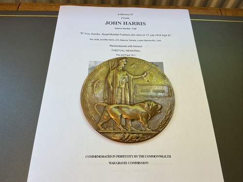Ww1 memorial plaque - ww1, john
