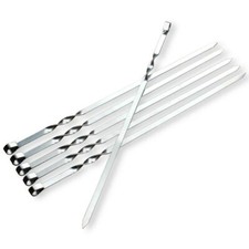 6Pcs Skewers Bbq Grill XL Flat