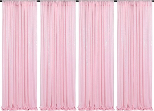 Pink sequin backdrop curtains - sequin,