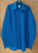 MOSCHINO JEANS VINTAGE SHIRT - MONOGRAM PATTERN - size XL - BLUE