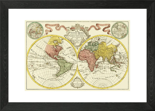 Old map the world - map,