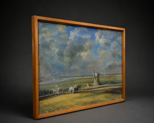 Vintage framed landscape - vintage,