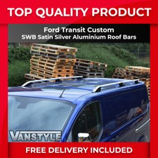 FORD TRANSIT CUSTOM 12-23  SWB ALUMINIUM SPORT SILVER ROOF BARS RAILS RACK