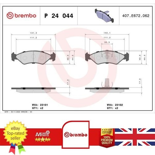 Brake pad set for - brake,