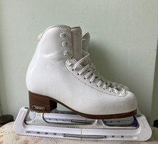Risport White Ice Skates Mark IV blades 240  UK 3 / 3.5