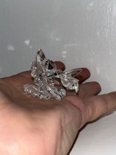 pristine swarovski crystal hummingbird on flower ornament figurine christmas box