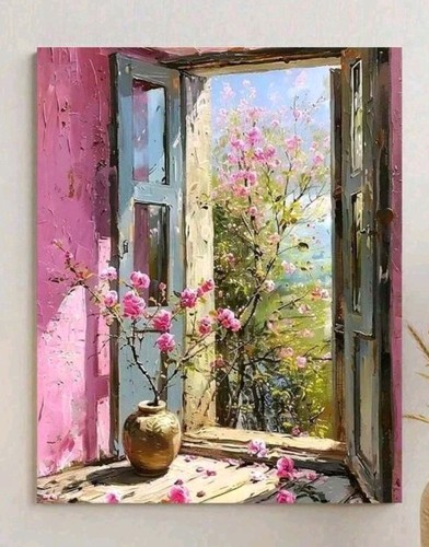 Window view painting - view, by