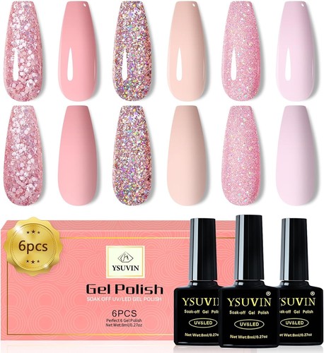 Gel nail polish set - 6, colors
