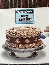 Vintage Quality Metal Icing Turntable 23cm + Icing Gun & 6 Metal Nozzles  U.K.