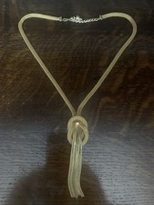 Gold Coloured Braided Style Necklace with Infinity Style Knot Pendant