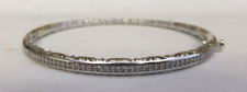 Stunning 18 Carat White Gold Diamond Bangle 0.58 ct, Elegant Fretwork Design