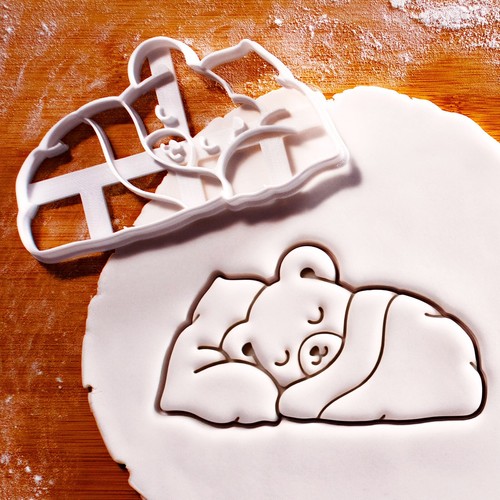 Sleeping teddy bear cookie - teddy,