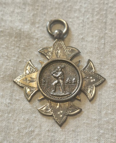 Antique cross pocket fob watch - fob,