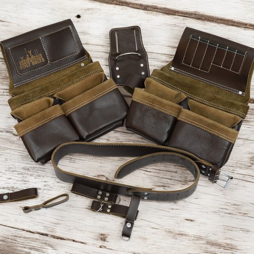 Leather roofing tool belt full - leather,
