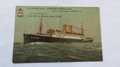 Postcard steam ship cap - steam,