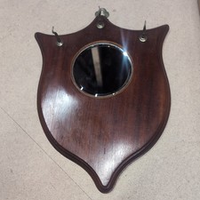 Shield Shaped Cloakroom wooden wall Mirror hats scarves taxidermy style