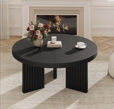 Round Coffee Table Fluted Legs
