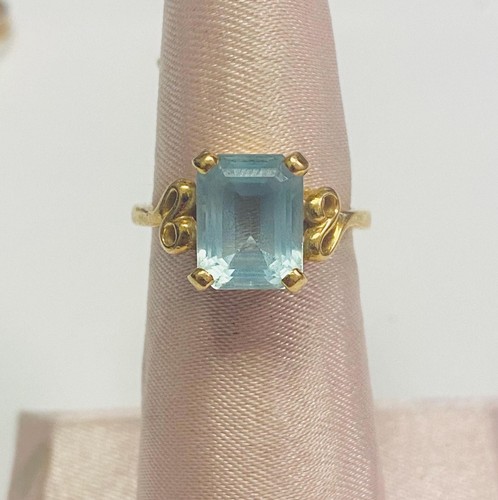 Aquamarine 14k gold vintage - aquamarine,