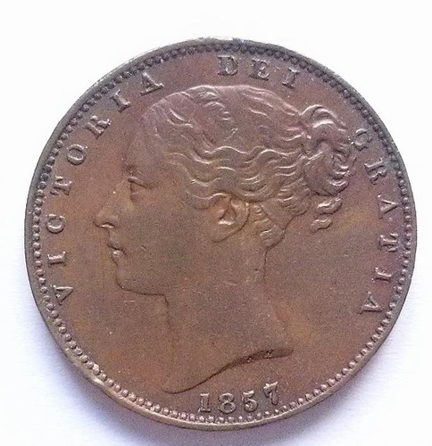1857 farthing coin queen - farthing,