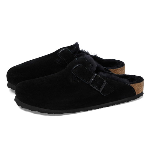 Birkenstock boston black - black, suede